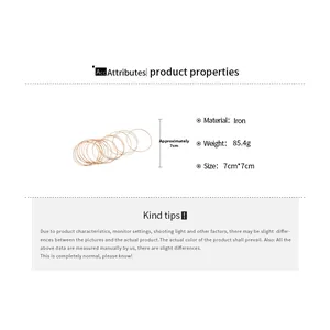 Detailed technical drawing of 7cm diameter iron bangles set with specific dimensions
