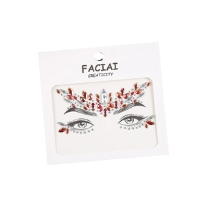Face gem stickers with red and clear rhinestones for masquerade facial decorations