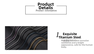 Exquisite titanium steel box chains in multiple colors with anti-corrosion finish