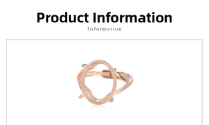 Macro shot of S925 rose gold sterling silver ring setting with oval four-prong mount