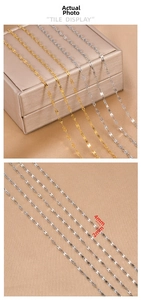 Close-up of 4x2mm gold and silver stainless steel figure-8 chain for jewelry making