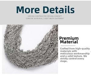 Macro detail of high-quality 40cm silver stainless steel O-chain with flat link texture