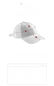 Detailed size chart showing brim, depth, and circumference for the cotton baseball cap