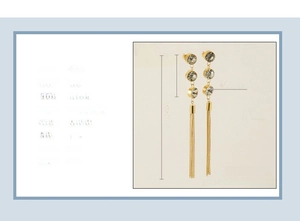 Spécifications de taille pour boucles d'oreilles longues en acier doré 18K et zircons