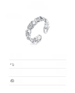 Detailansicht eines S925 Sterling Silber Herzrings mit Zirkonia und S925 Stempelgravur