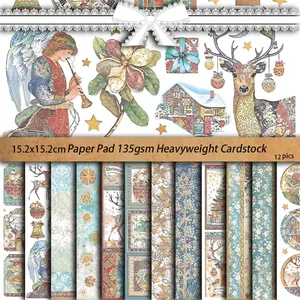 Christmas Blessing Vintage Background Paper For Junk Journal Scrapbooking Collage Material Retro Victorian Cardstock