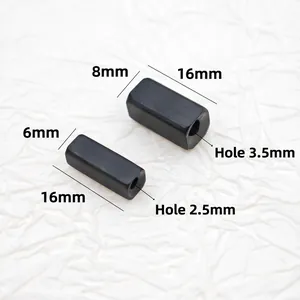 PVD plated black brushed titanium steel rectangular beads in two sizes for DIY jewelry