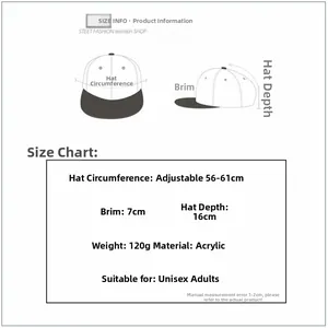 Size chart showing 56-61cm adjustable circumference for crocodile pattern baseball cap