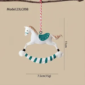 Detail of vintage iron rocking horse ornament for Christmas tree with 11cm height