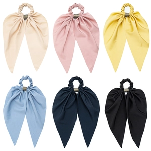 Oversized Satin Scrunchies With Long Ribbon Bow Rhinestone Decor Elastic Hair Ties For Women Elegant Shiny Satin Feel