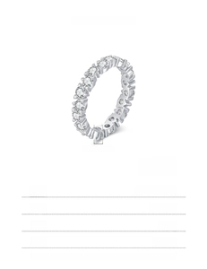 Detailed specs for S925 sterling silver eternity ring with zircon stones and 3.5mm width