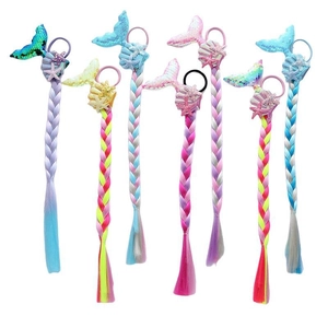 Extension per capelli a coda di sirena con paillettes, conchiglia e stella marina