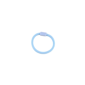 Light blue high elastic hair tie with rectangular plastic buckle on white background