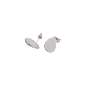 Pair of teardrop-shaped stainless steel stud earring bases for DIY jewelry making