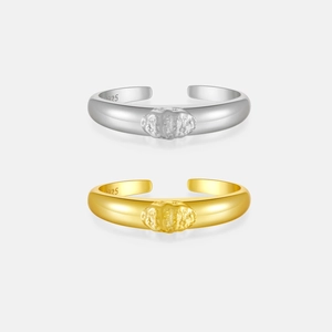 S925 Sterling Silver Open Adjustable Ring For Women Minimalist Molten Texture Irregular Geometric Band Gold Silver Plated Jewelry