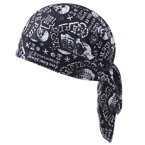Bandana de cyclisme à imprimé crâne pour sport de plein air avec attaches réglables noir