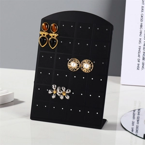 Acrylic Earring Display Stand Multi Hole L-Shaped Ear Stud Storage Rack Desktop Jewelry Showcase Vertical Arc Organizer