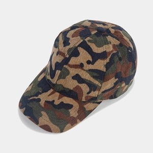Classic camouflage corduroy baseball cap with a curved brim and a structured 6-panel design