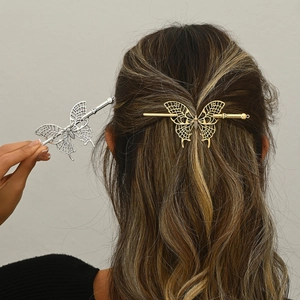 Hollow Butterfly Hair Stick Retro Metal Elegant Bridal Headpiece For Women Wedding Party Hair Accessory