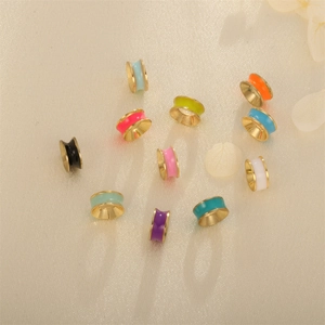 Colorful drip oil round beads for DIY jewelry making in various vibrant colors