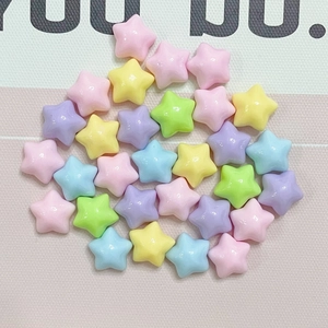 Mix of pastel star-shaped resin beads in various colors for DIY crafts and jewelry