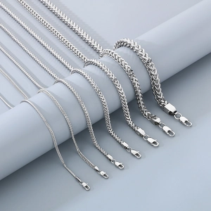 Franco Keel Chain Necklace Stainless Steel Hip Hop Punk Style For Men Plain Solid Jewelry Accessory