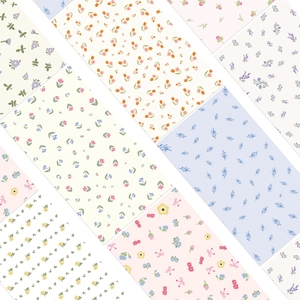 Detail showing floral adhesive stickers with tulip and lavender patterns for phone decor