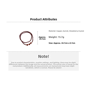 Detail specifications of garnet and strawberry quartz double-layered beaded bracelet