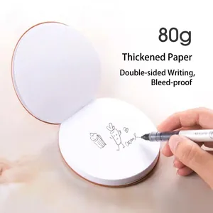 Portable thickened chocolate cookie notepad with cute illustrations and premium silver pen
