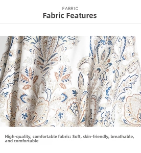 Detailansicht des Paisley-Prints zeigt weichen, atmungsaktiven und bequemen Stoff