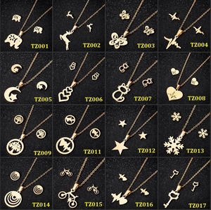Macro display of 16 assorted 18K gold-plated necklace and stud earring jewelry sets