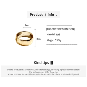 Detailed view of wide gold ABS geometric bangle with weight and dimension specifications