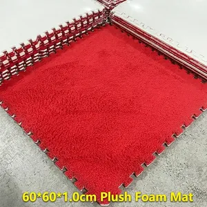 Plush Interlocking Foam Floor Mats Thickened Soft Velvet Puzzle Carpet For Bedroom Living Room Baby Crawling DIY Splicing