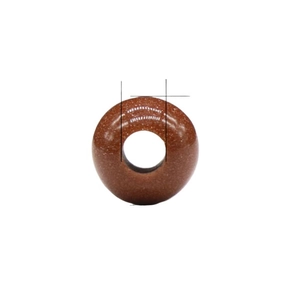 Goldstone donut spacer bead 12mm with inner diameter measurement on white background
