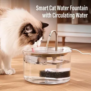 Automatischer Katzenbrunnen 304 Edelstahl Leise Pumpe Mehrschichtige Filtration Wasserhahn Design Für Hunde