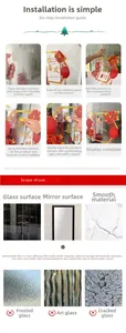 Detail showing installation steps and PVC electrostatic suction for Chinese New Year window film