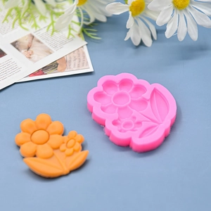 Pink daisy flower silicone mold for fondant chocolate and clay DIY baking projects
