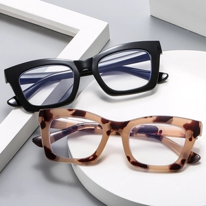 Stylish square frame blue light blocking glasses in glossy black and tortoise shell finish