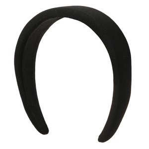 Elegant thick black velvet sponge headband for women with premium fabric texture
