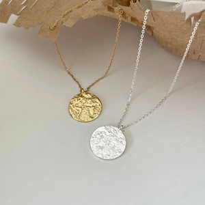 925 silver compass and world map pendant necklaces in gold and silver finishes