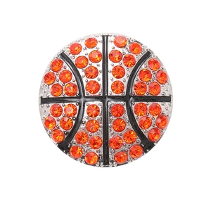 Breloque basket scintillante avec strass orange et base argentée pour bijoux DIY