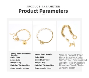 Detailed comparison of gold-plated titanium steel pearl bracelets with OT buckle toggle