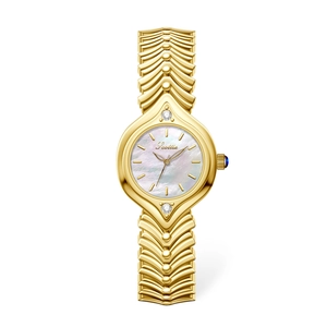 Elegant Women Quartz Watch With V-Shaped Alloy Chain Strap Mother Of Artificial Pearl Dial Waterproof Retro Vintage Jewelry Style