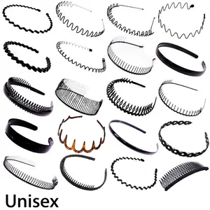 Cerchietti Unisex In Metallo Plastica Ondulati Spirale Per Lavaggio Viso Sport Styling Fasce Capelli Antiscivolo