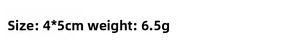 Detailed size and weight specs for acrylic teardrop earrings: 4x5cm and 6.5g weight