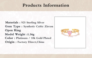 Detailed S925 sterling silver open ring specifications with material and weight info