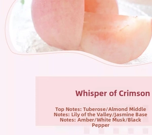 Detail showing the floral scent profile with notes of tuberose, jasmine, and amber