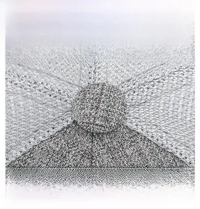 Macro detail of the gray breathable mesh fabric and top button stitching on the cap