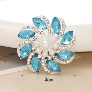 Flower Diy Jewelry Charms Alloy Sparkling Rhinestone Faux Artificial Pearl Decorative Accessories For Phone Case And Shoes