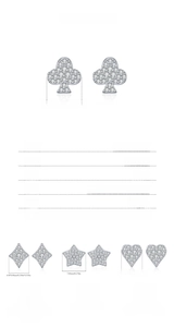 Détail de boucles d'oreilles en argent 925 en forme de cœur, d'étoile et de trèfle